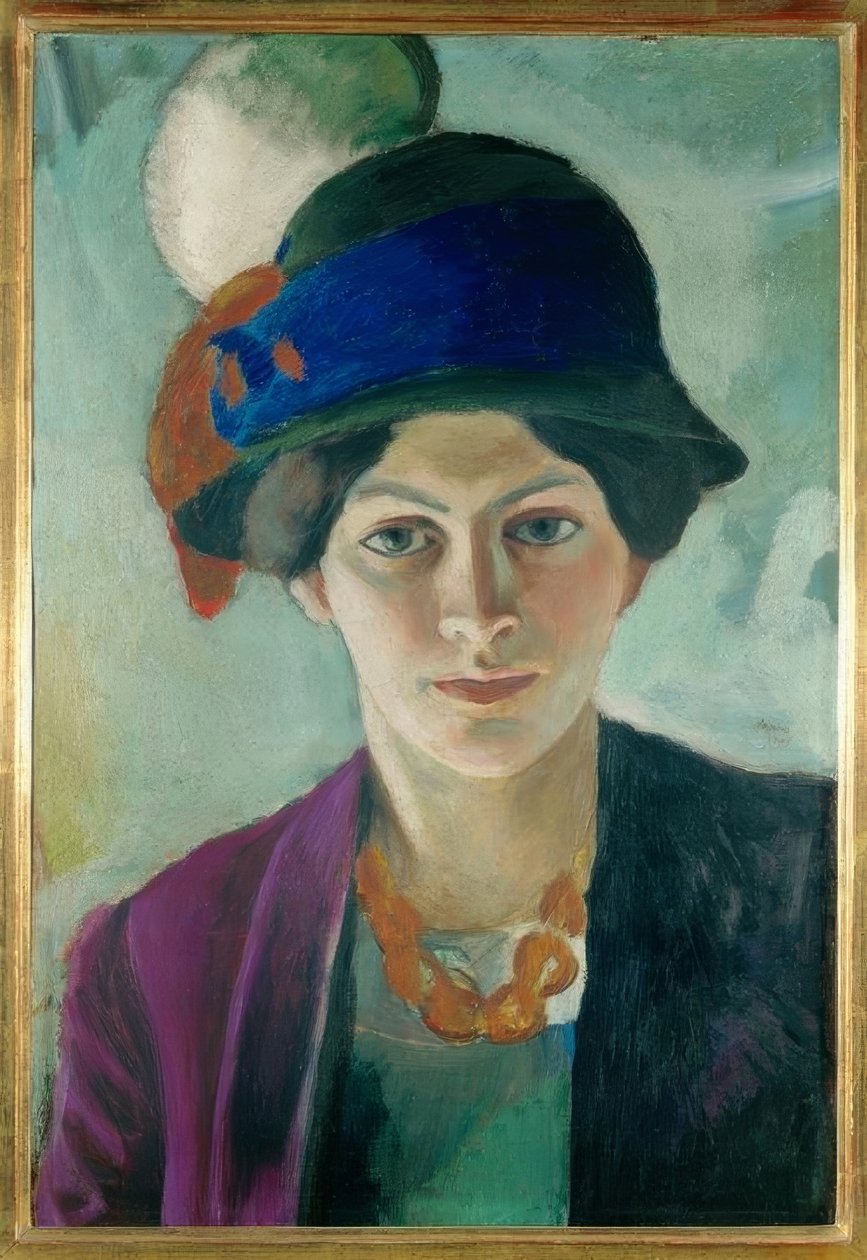Mulher do artista com chapéu de August Macke