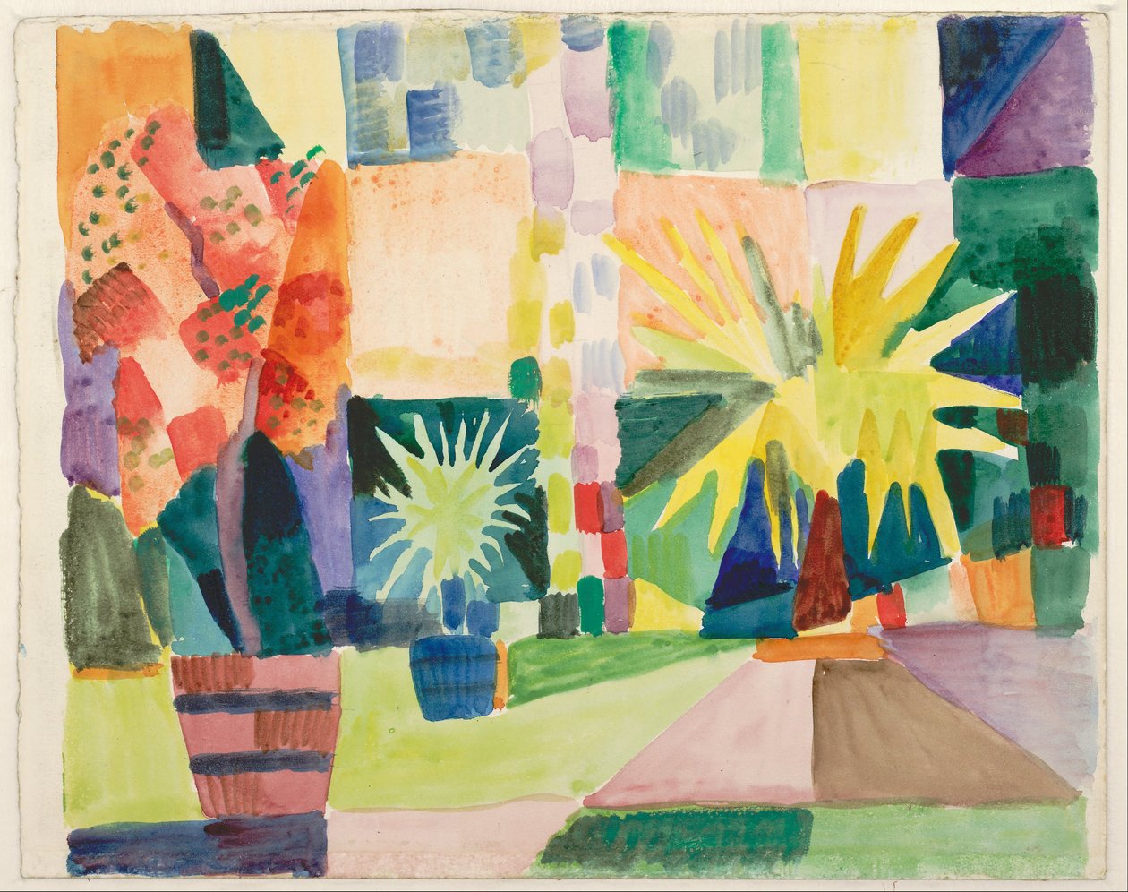 Jardim no Lago Thun de August Macke