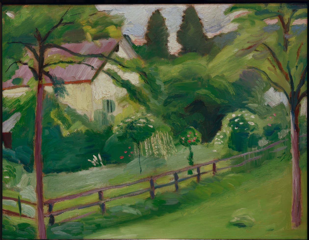Casa de campo com jardim de August Macke