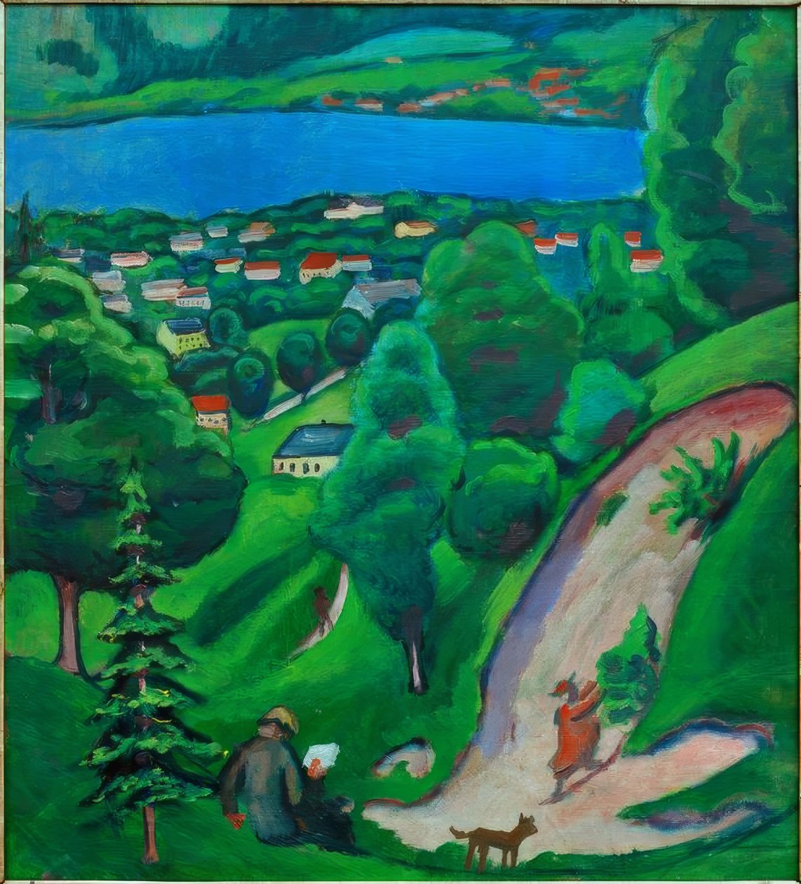 Paisagem no Tegernsee de August Macke