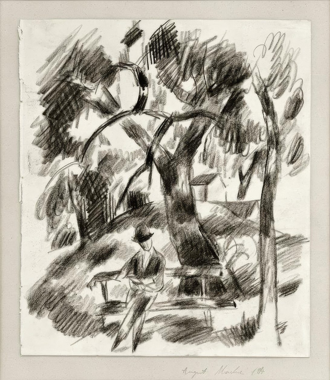 Homem de leitura no parque de August Macke