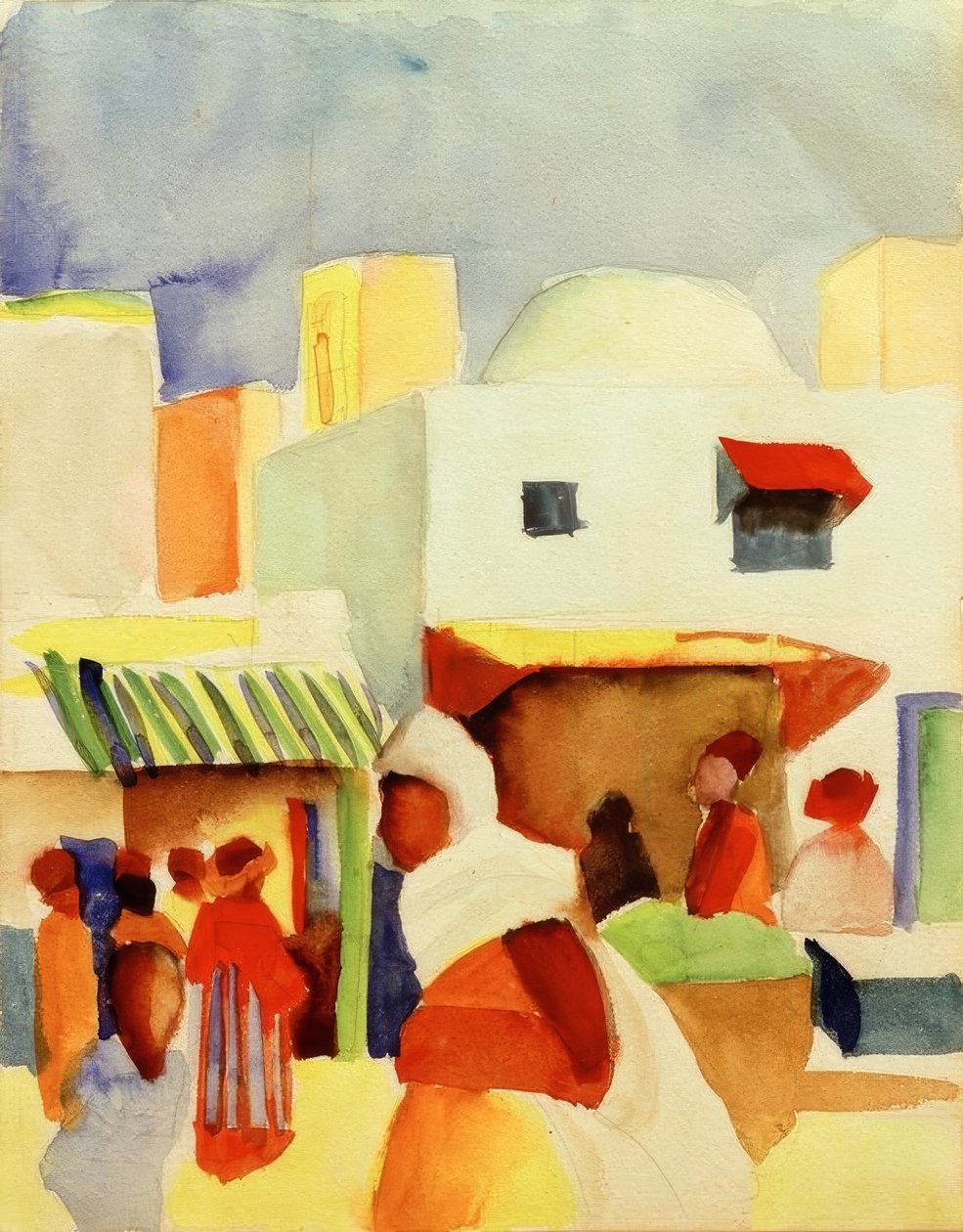 Mercado em Tunis I de August Macke