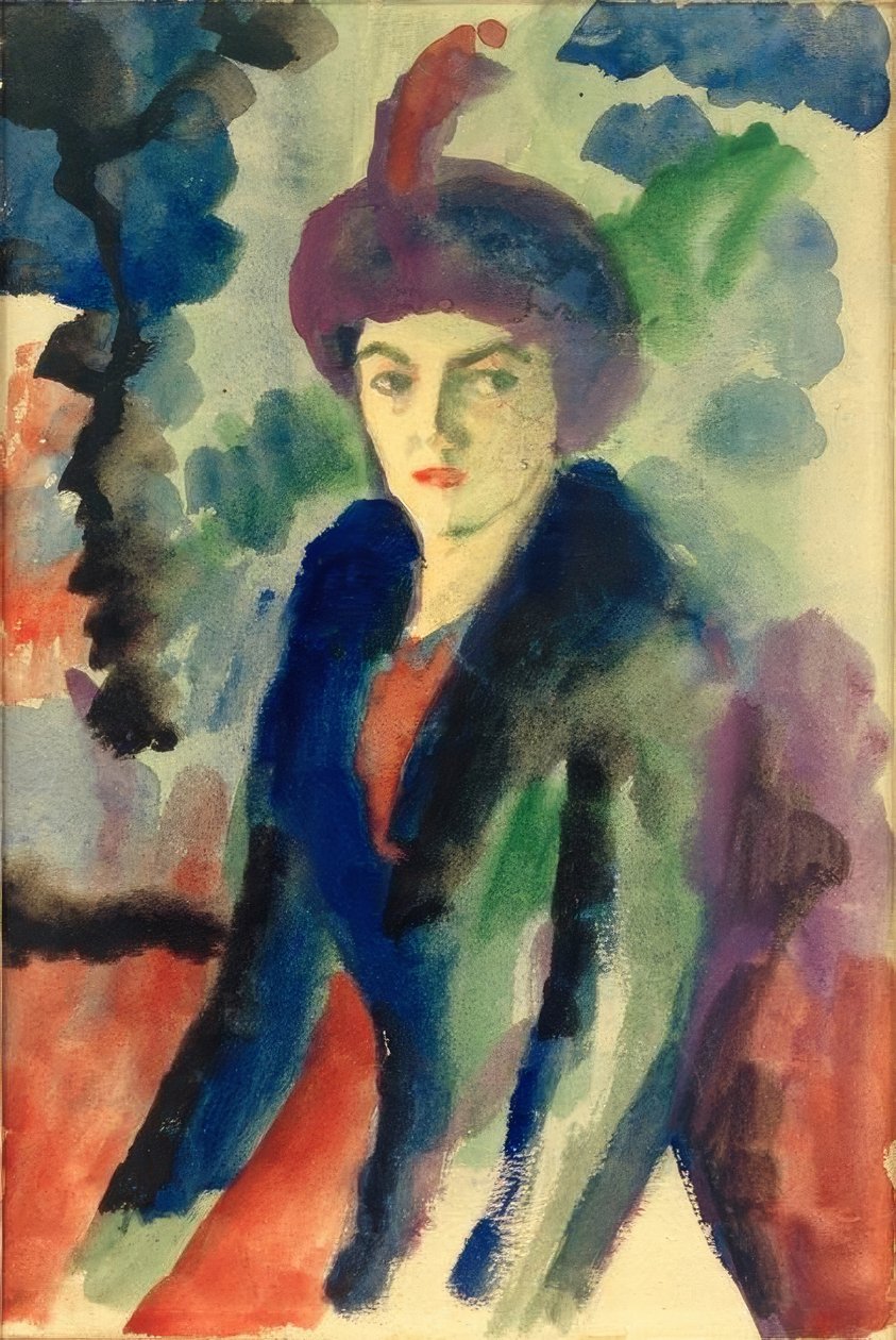Estudo de retratos Elisabeth Macke de August Macke