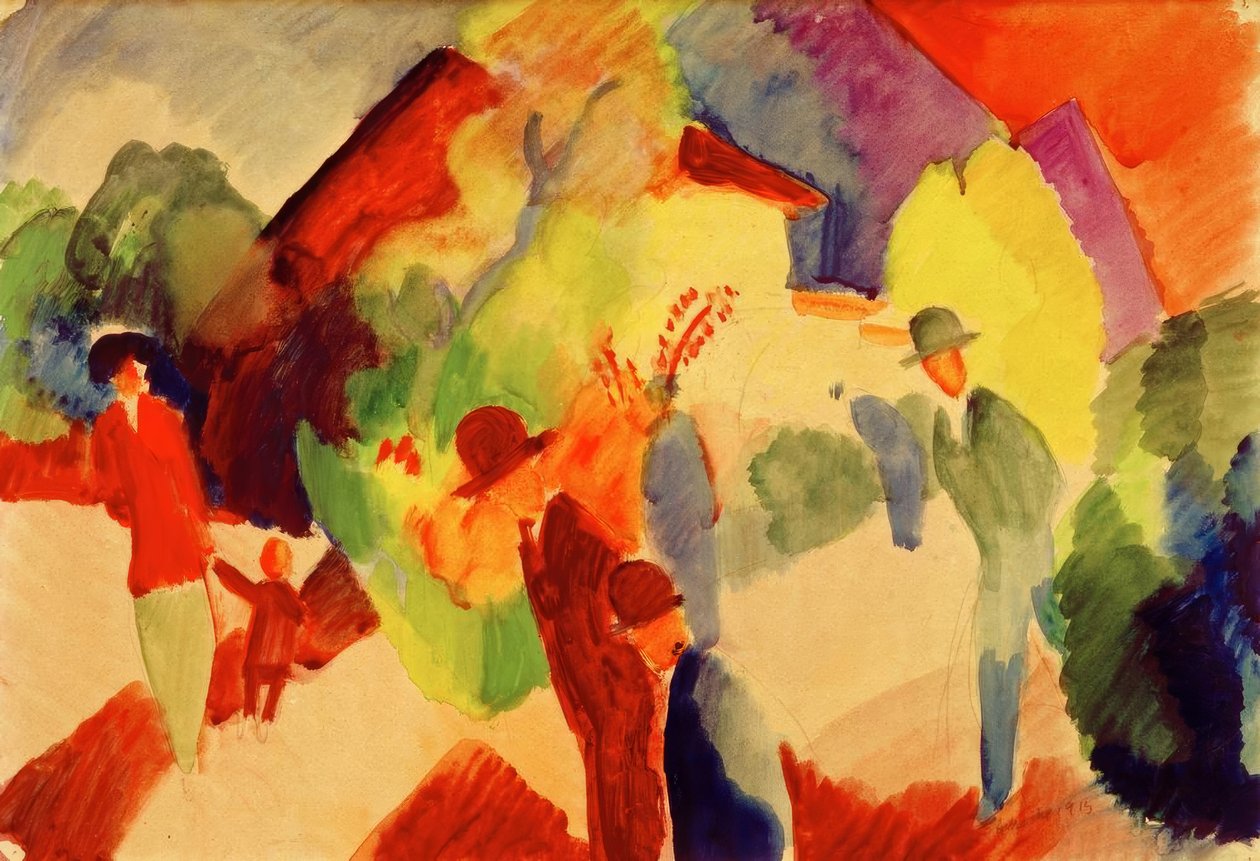 Carrinhos de criança no parque de August Macke