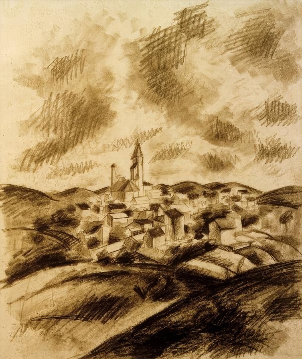 Cidade na região montanhosa de August Macke