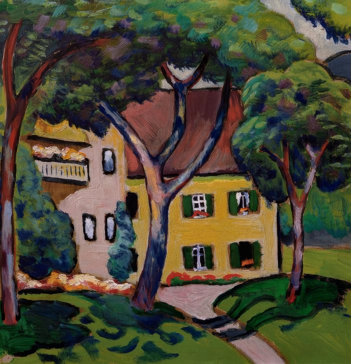 Casa Staudacher em Tegernsee de August Macke