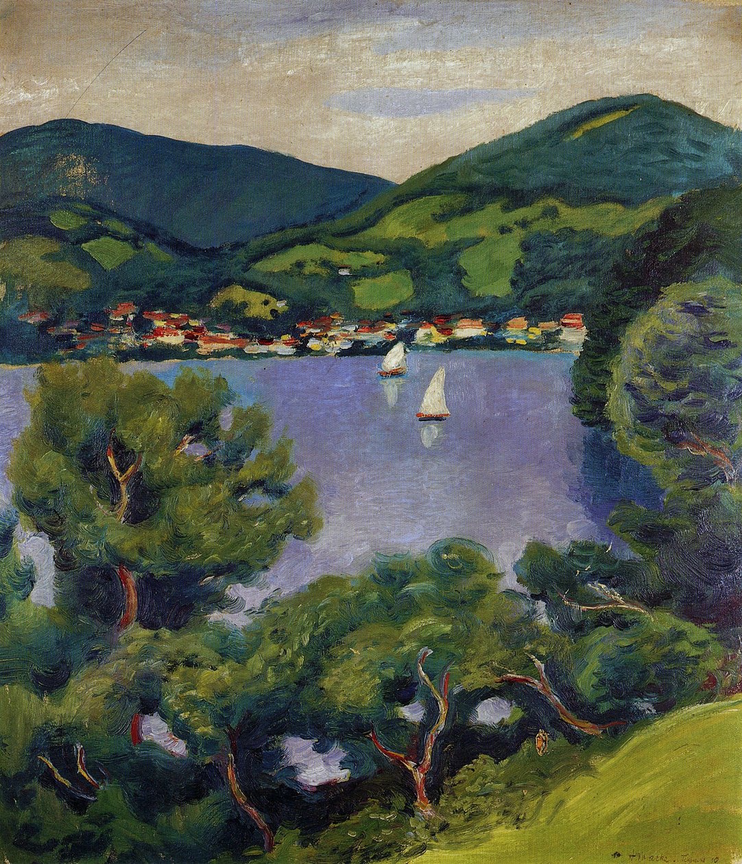 paisagem Tegernsee de August Macke