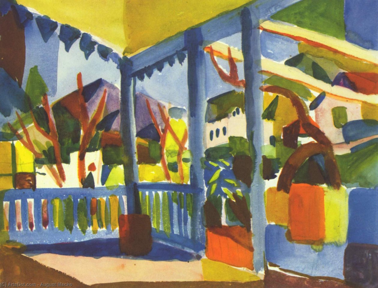 Terraço da casa de campo em St. Germain de August Macke
