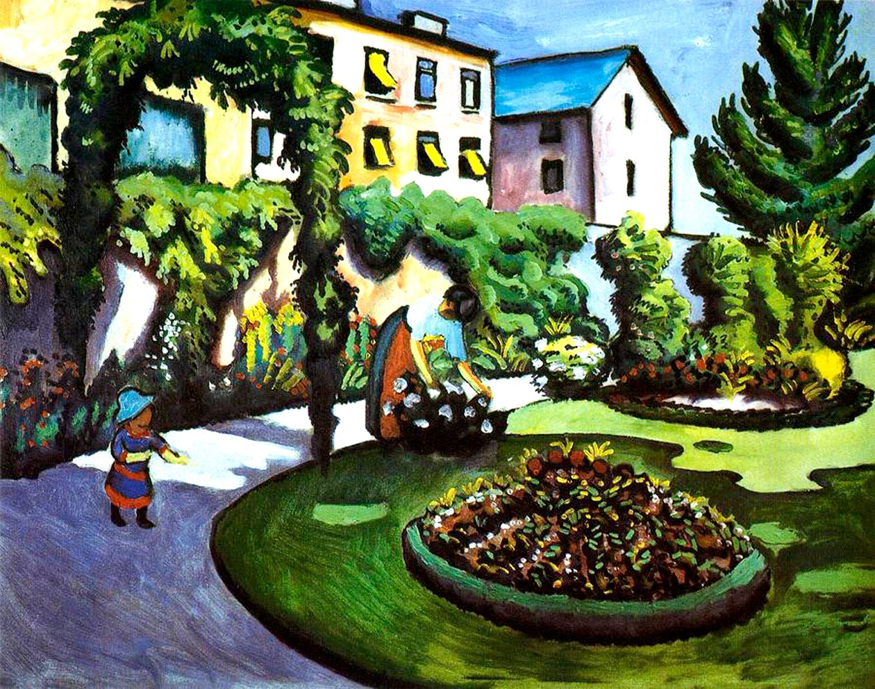 Jardim do Artista em Bonn, Alemanha, 1911 de August Macke