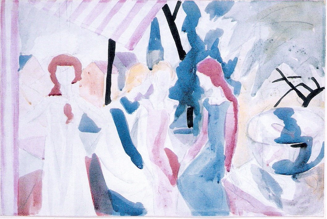 Quatro meninas em um altane de August Macke