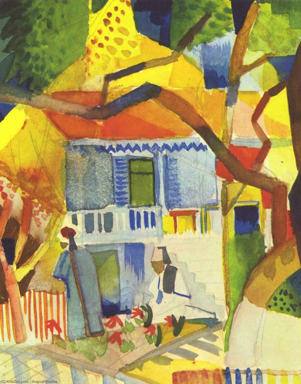 pátio interno da casa em st. germain de August Macke