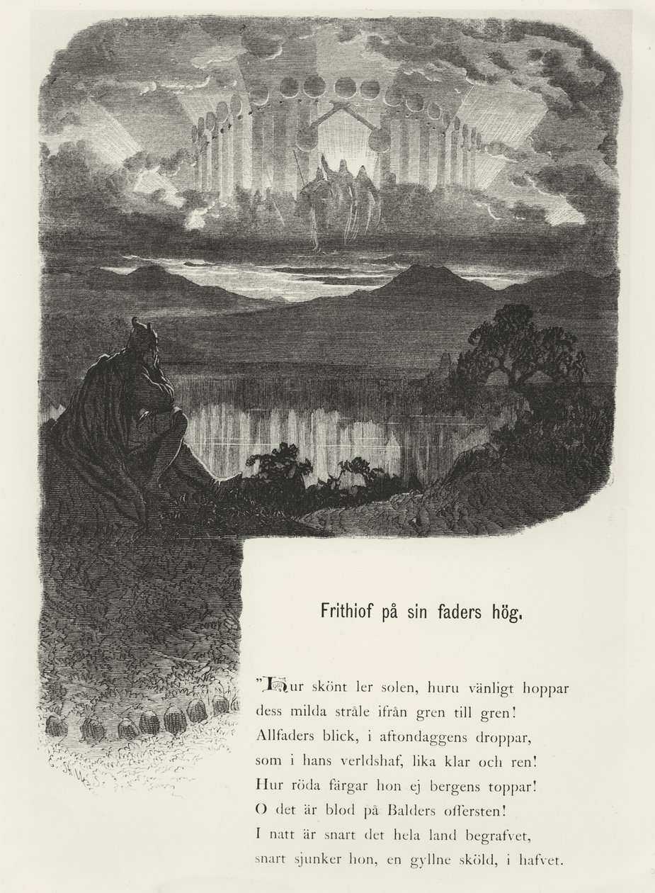 Ilustração da &39;Saga de Frithjof&39;, de Esaias Tegnér, 1868 de August Malmström