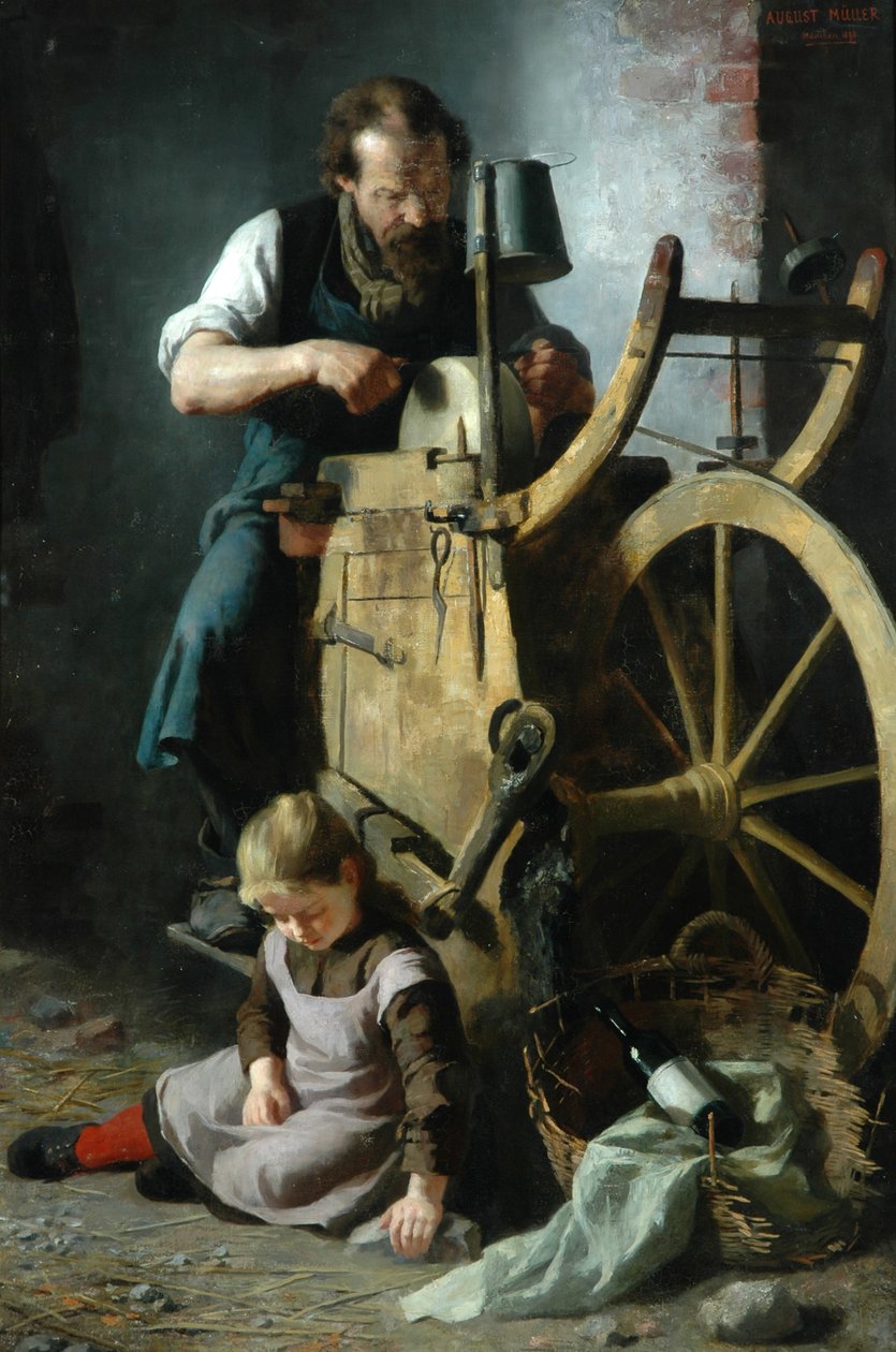 O moedor de facas, 1890 de August Muller