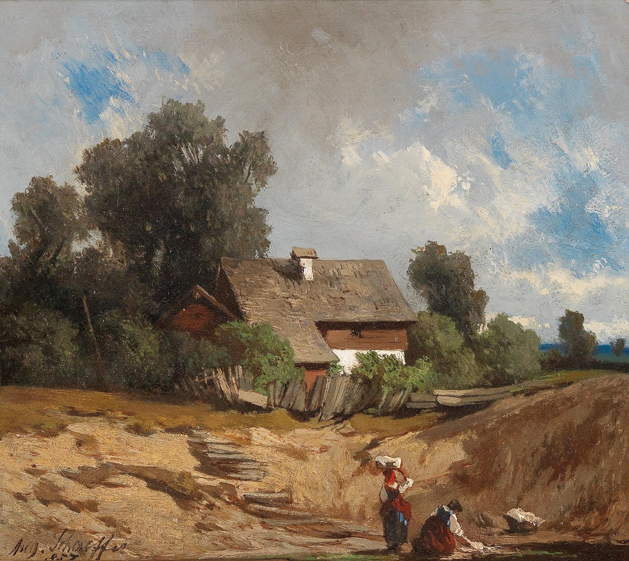 Lavadeiras pelo rio de August Schaeffer von Wienwald