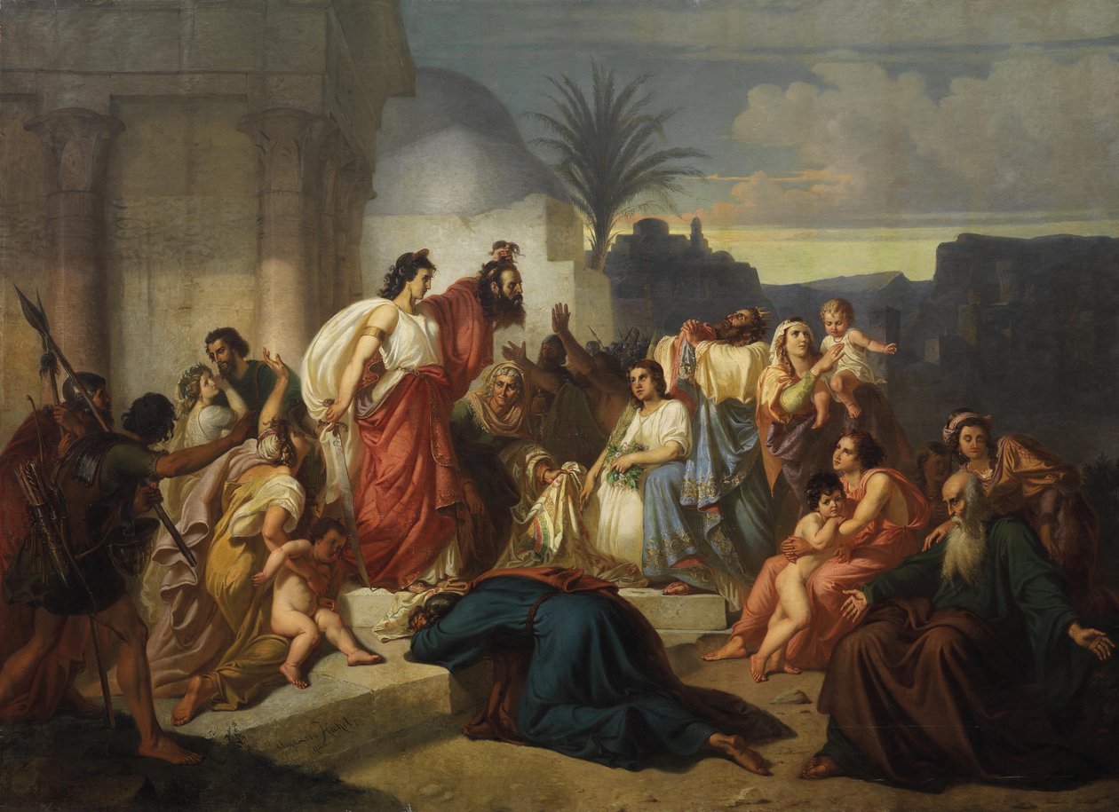 Judith mostra aos Bethulianos a cabeça de Holofernes de August von Heckel