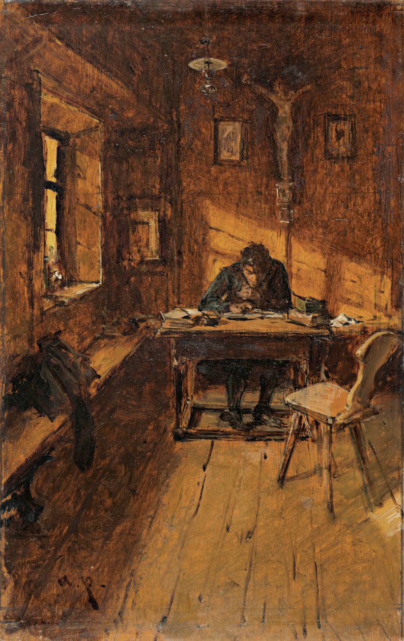O escritor da vila de August von Pettenkofen