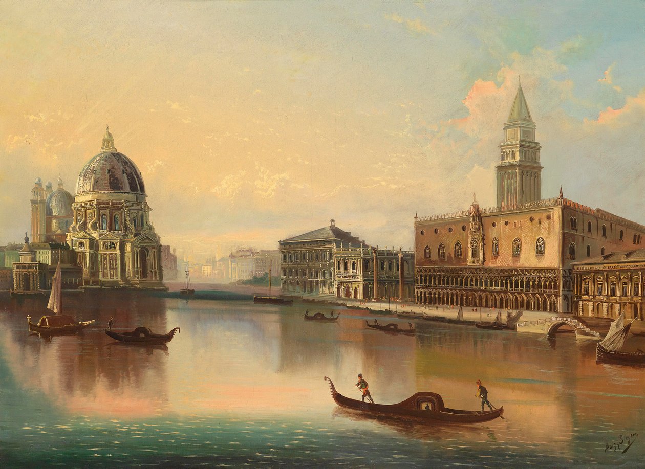 Motivo de Veneza com vista para Santa Maria della Salute de August von Siegen