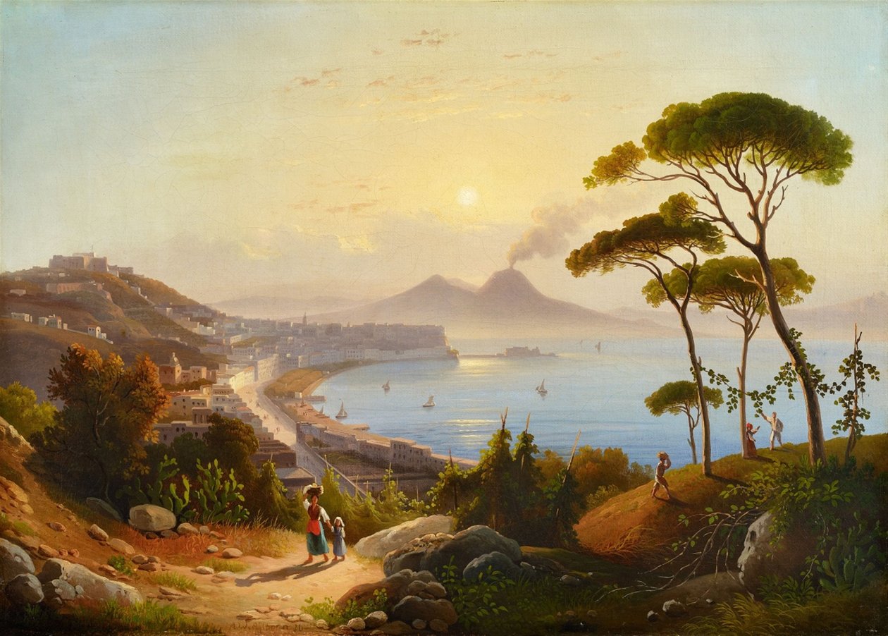 Alemão: Blick auf den Golf von Neapel Vista do Golfo de Nápoles de August Ahlborn