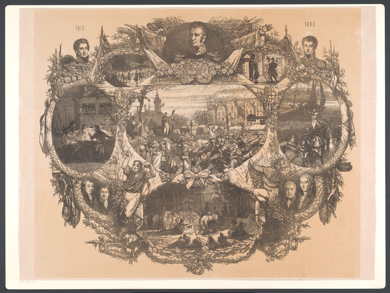 Placa comemorativa das festividades de novembro de 1863 de August Allebe