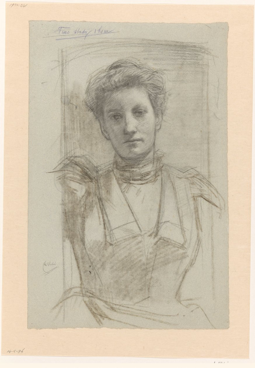 Retrato de uma mulher, metade da cara de August Allebe