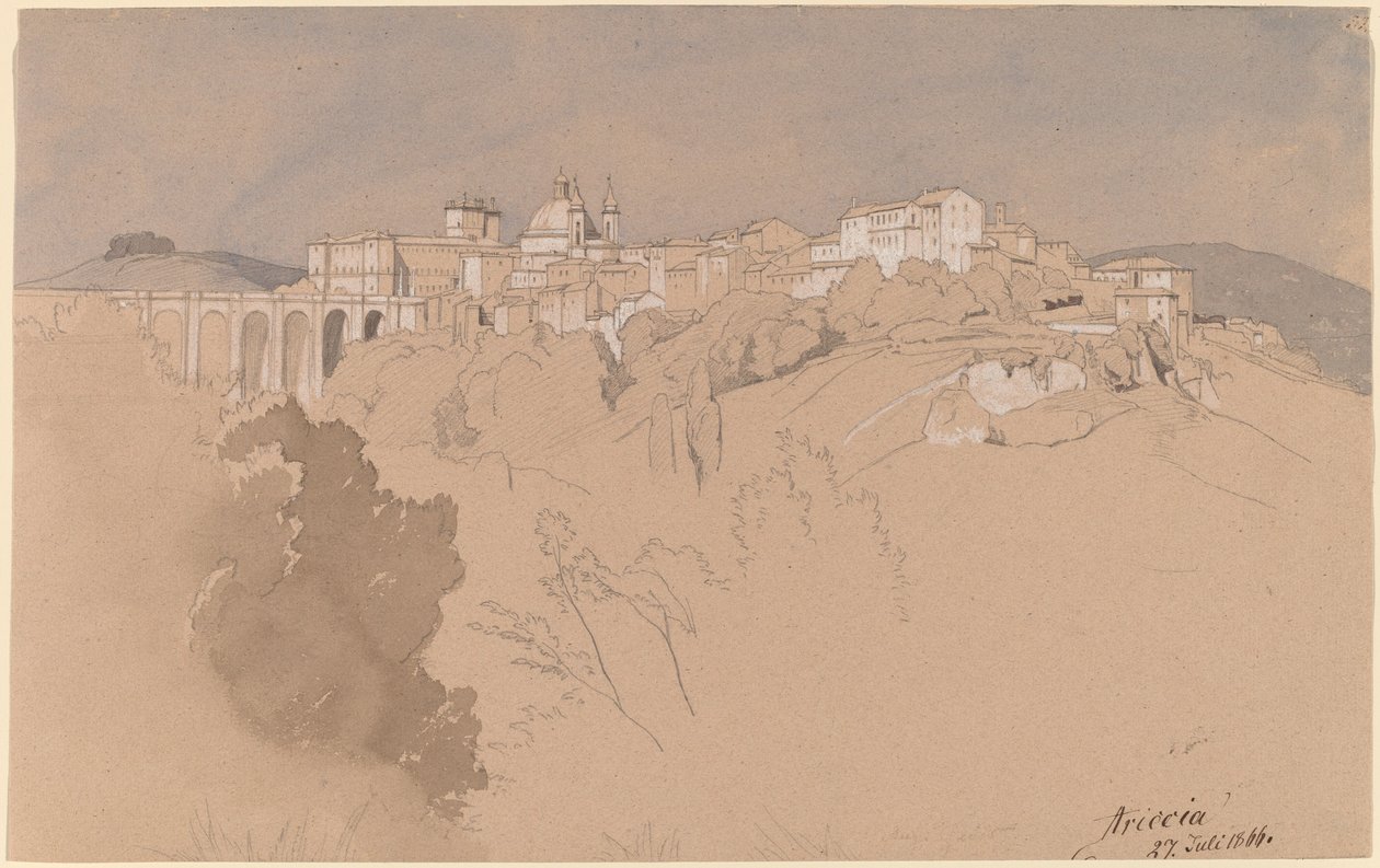 Ariccia vista de um vale de August Christian Geist