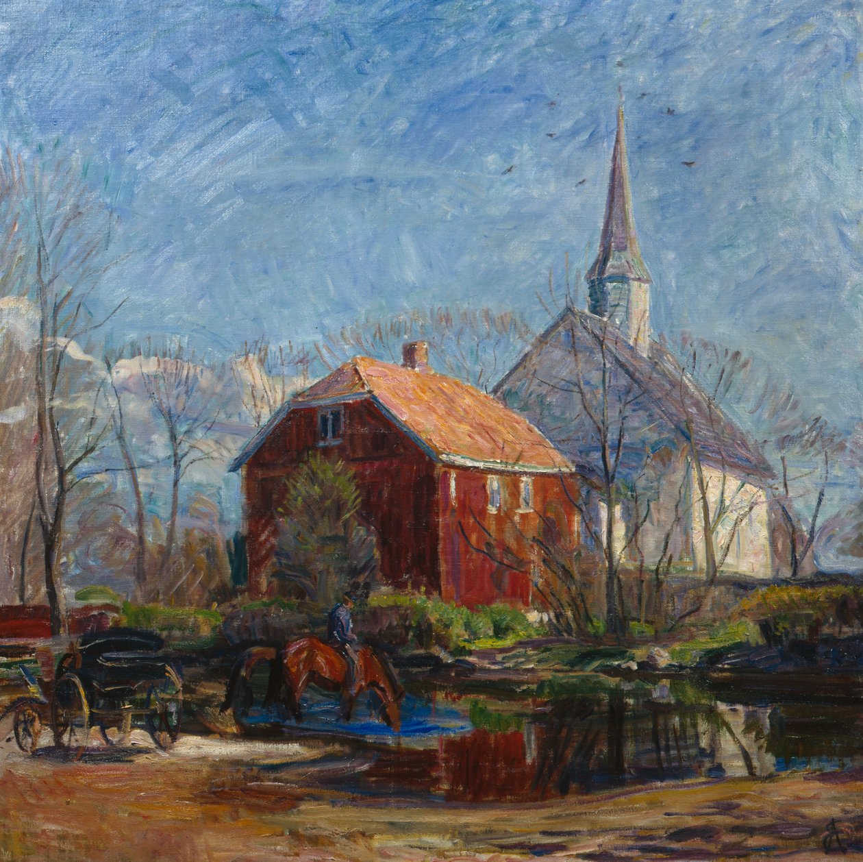 Igreja e casa vermelha, Igreja Rygge de August Eiebakke