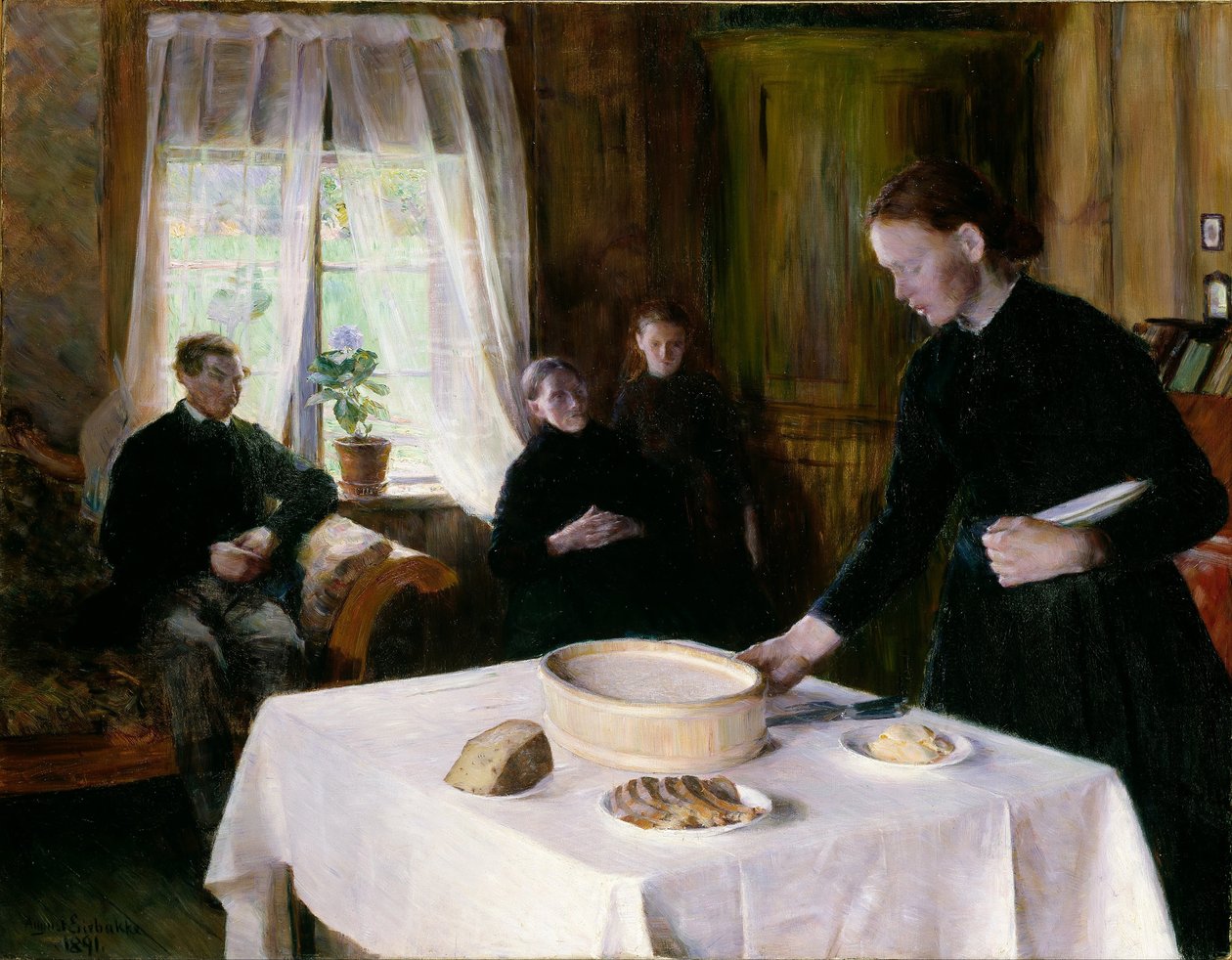 Colocando a mesa de August Eiebakke
