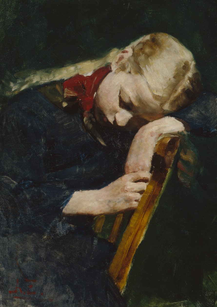 Menina em repouso de August Eiebakke