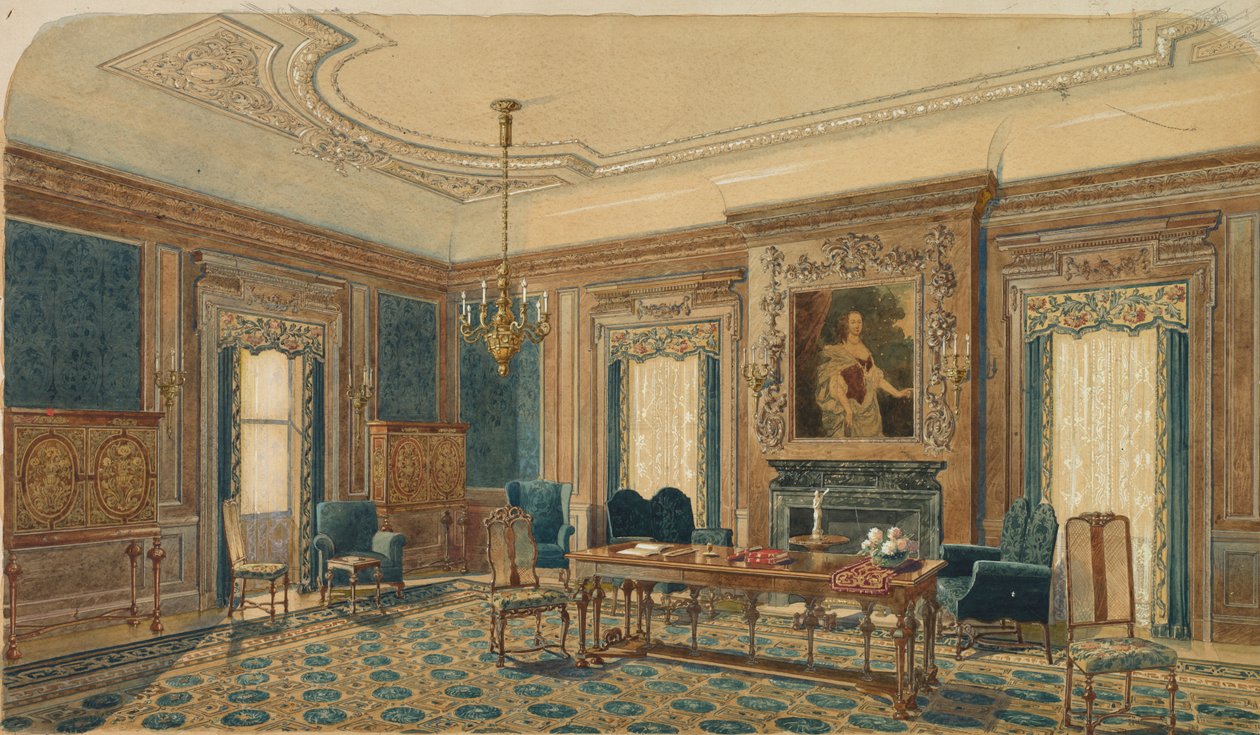 Esboço de design de interiores. de August Frederick Biehle