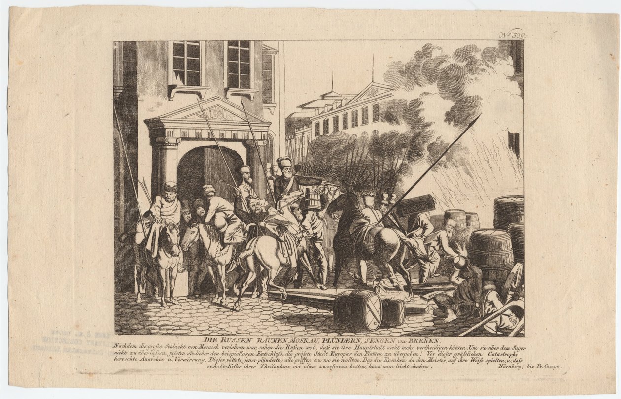 Evacuação de Moscou pelos russos de August Friedrich Andreas Campe