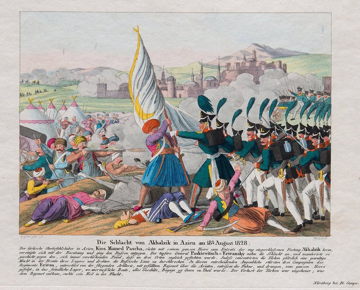 Guerra Russo-Turca de 1828-1829 - A invasão da fortaleza de Akhaltsikhe (ou castelo de Rabat) (Geórgia) - A invasão da fortaleza de Akhaltsikhe em 27 de agosto de August Friedrich Andreas Campe