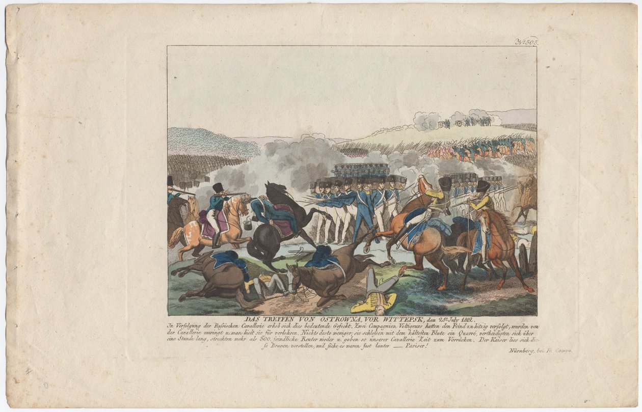 Reunião de Ostrovno, perto de Vitebsk, em 25 de julho de 1812 de August Friedrich Andreas Campe