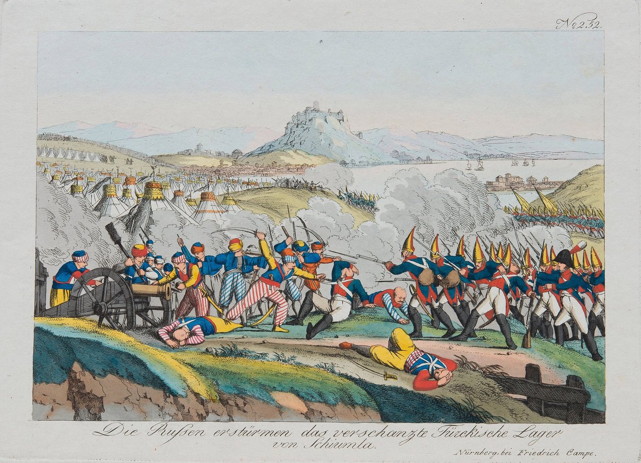 Tomada da fortaleza de Shumen em 1828, c. 1830 de August Friedrich Andreas Campe