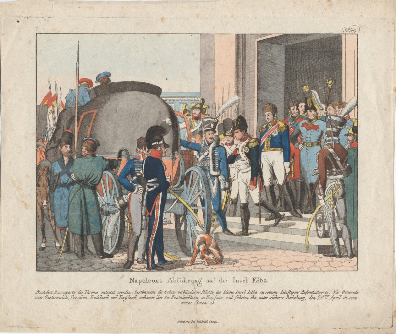A partida de Napoleão para a ilha de Elba de August Friedrich Andreas Campe