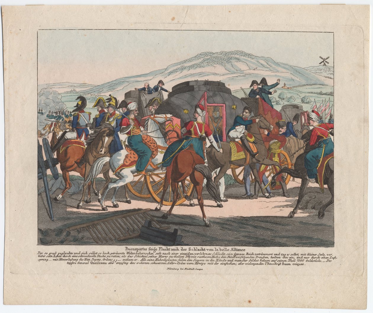 O vôo de Napoleão após a batalha de Waterloo de August Friedrich Andreas Campe