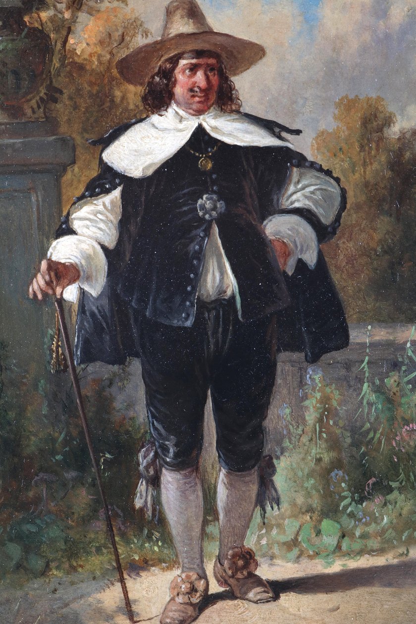 Alemão: Cavalheiro galante com chapéu e bengala de August Gerasch