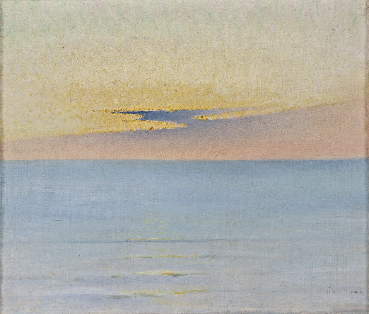 Mar no pôr do sol de August Hagborg
