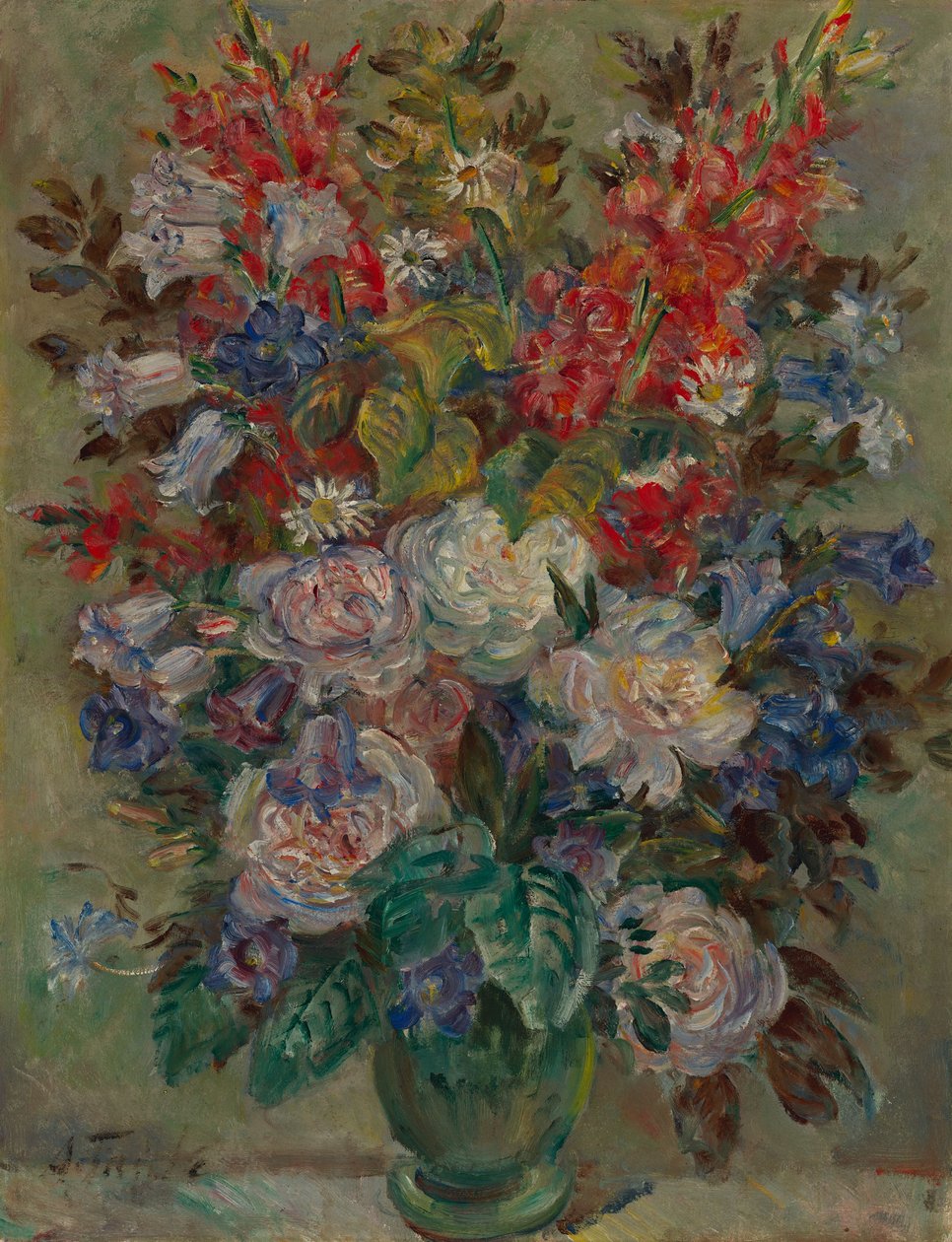 Natureza morta de flores (óleo sobre tela) de August Hermann Fricke