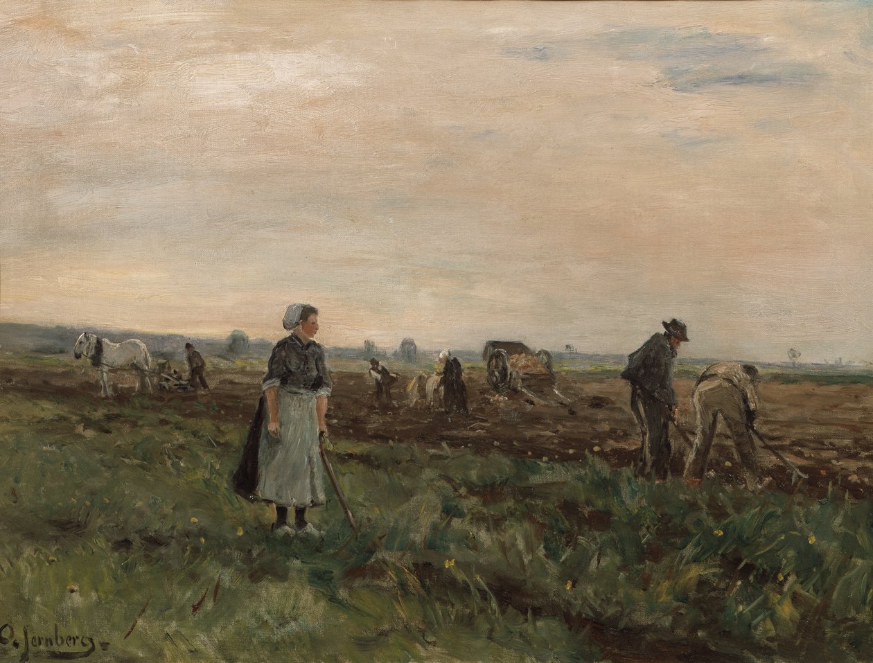 Trabalhadores no terreno (pintura) de August Jernberg