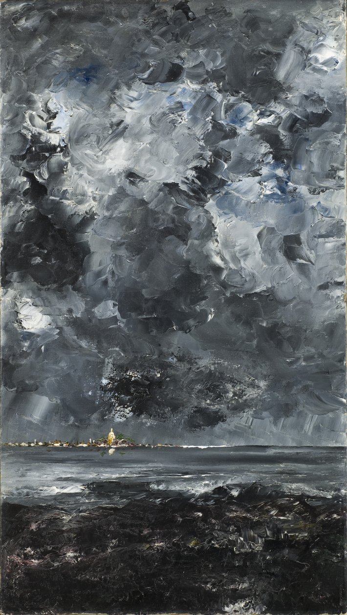 A cidade (óleo sobre tela) de August Johan Strindberg