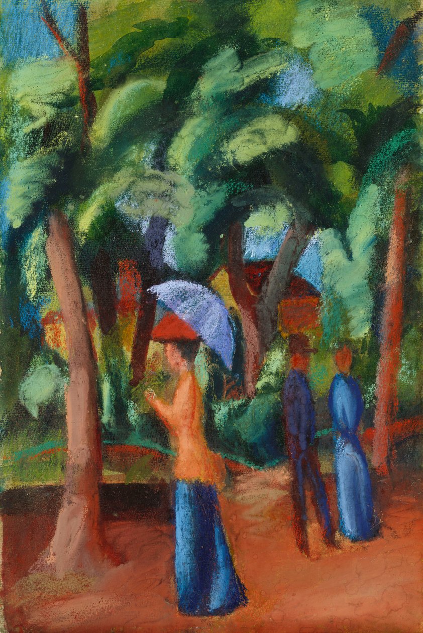Um passeio no parque, 1914 de August Macke