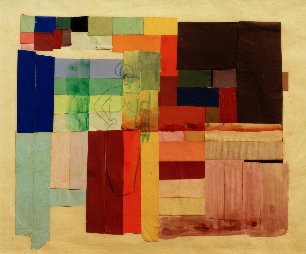Composição abstrata com mulher de August Macke