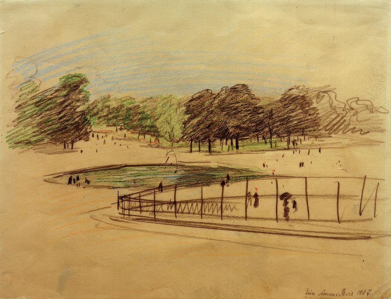 Jardim das Bacia das Tulherias de August Macke