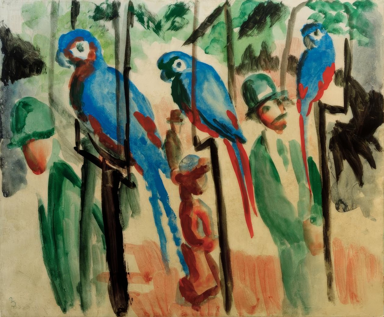Com os papagaios de August Macke
