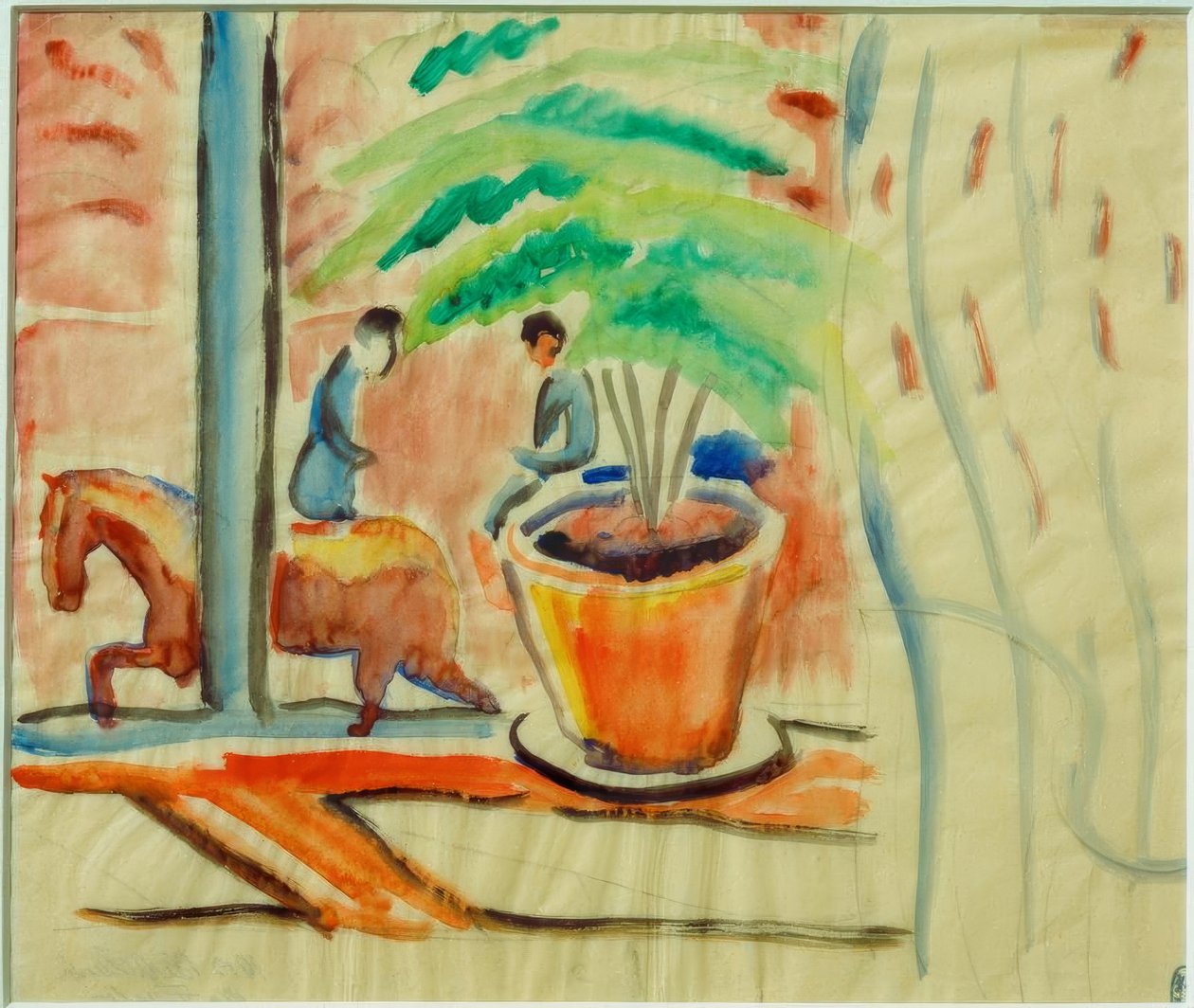 Vista da rua em frente à janela de August Macke