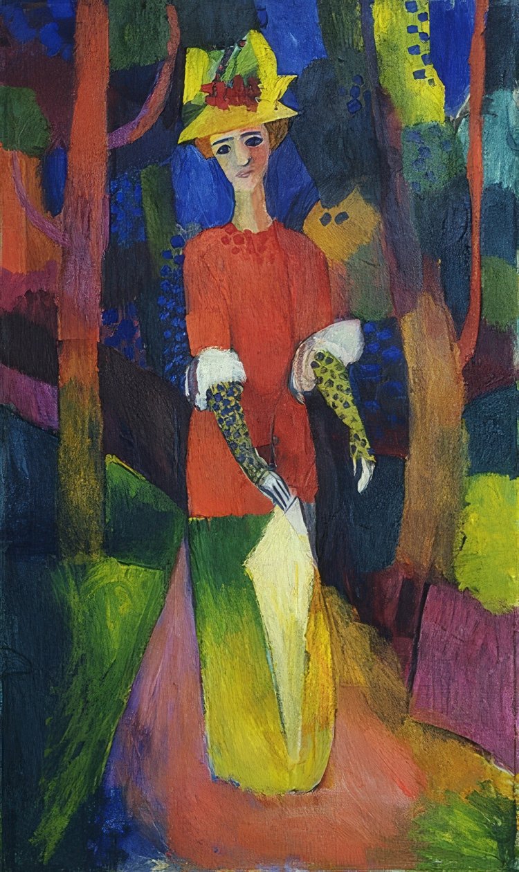 Senhora no parque. 1914 de August Macke