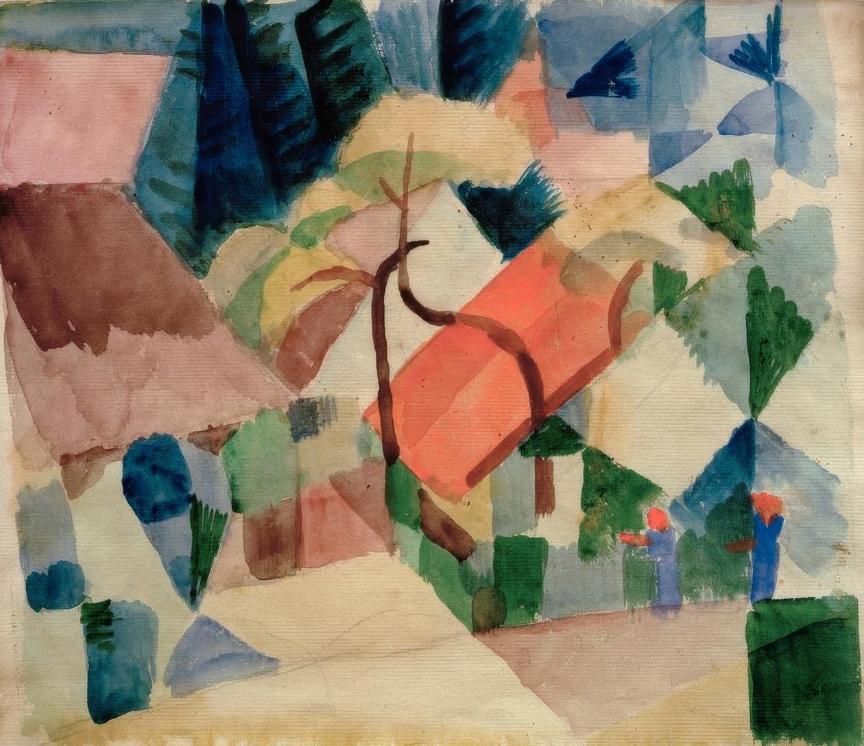 Casas da vila nos jardins de August Macke