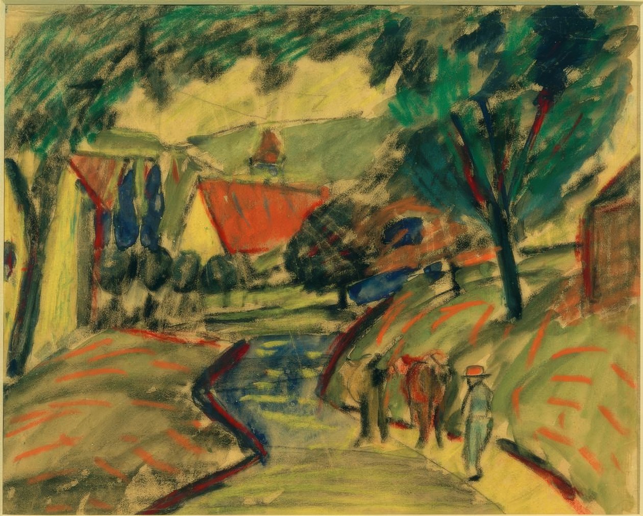 Rua da vila em Kandern II de August Macke