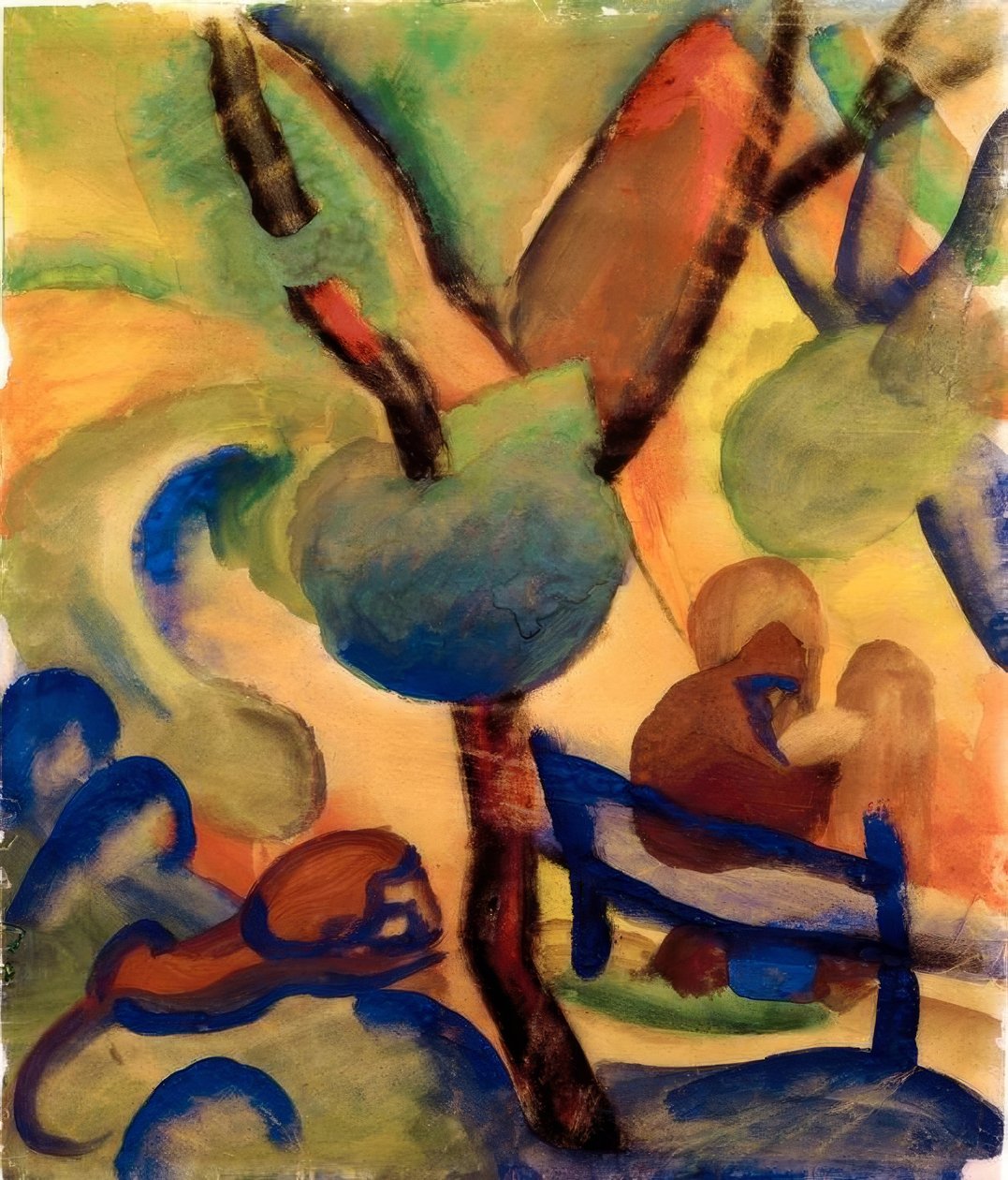 Eremita com leão (Hieronymus) de August Macke