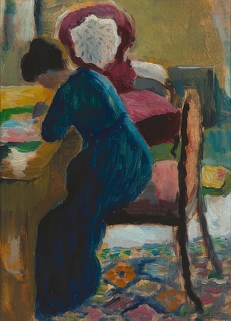 Elisabeth na mesa. 1909-10 de August Macke